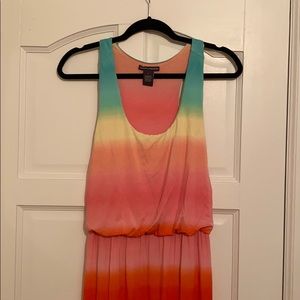 Rainbow tie dye maxi dress
